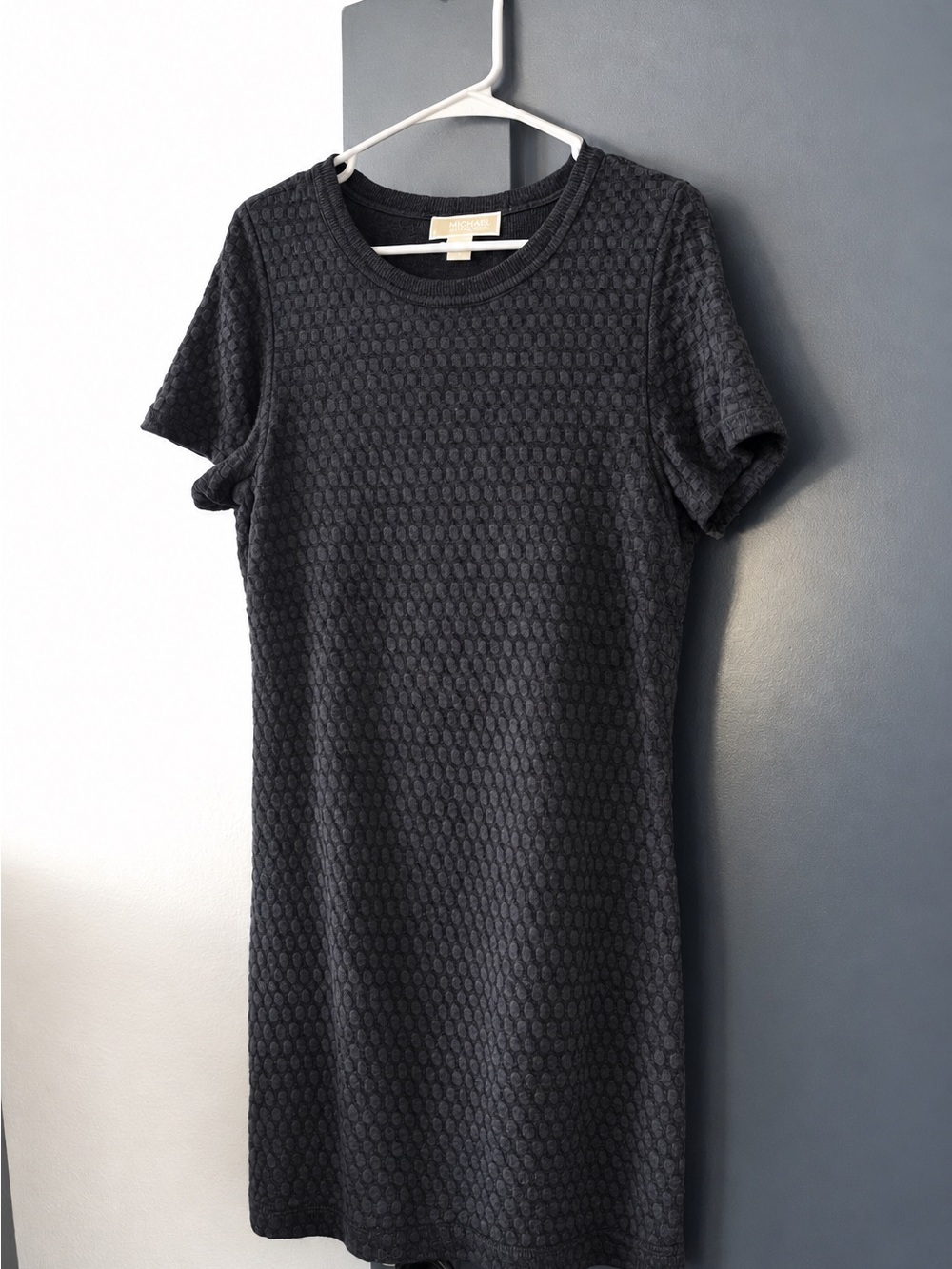Michael Kors Black Textured Short-Sleeve Dress